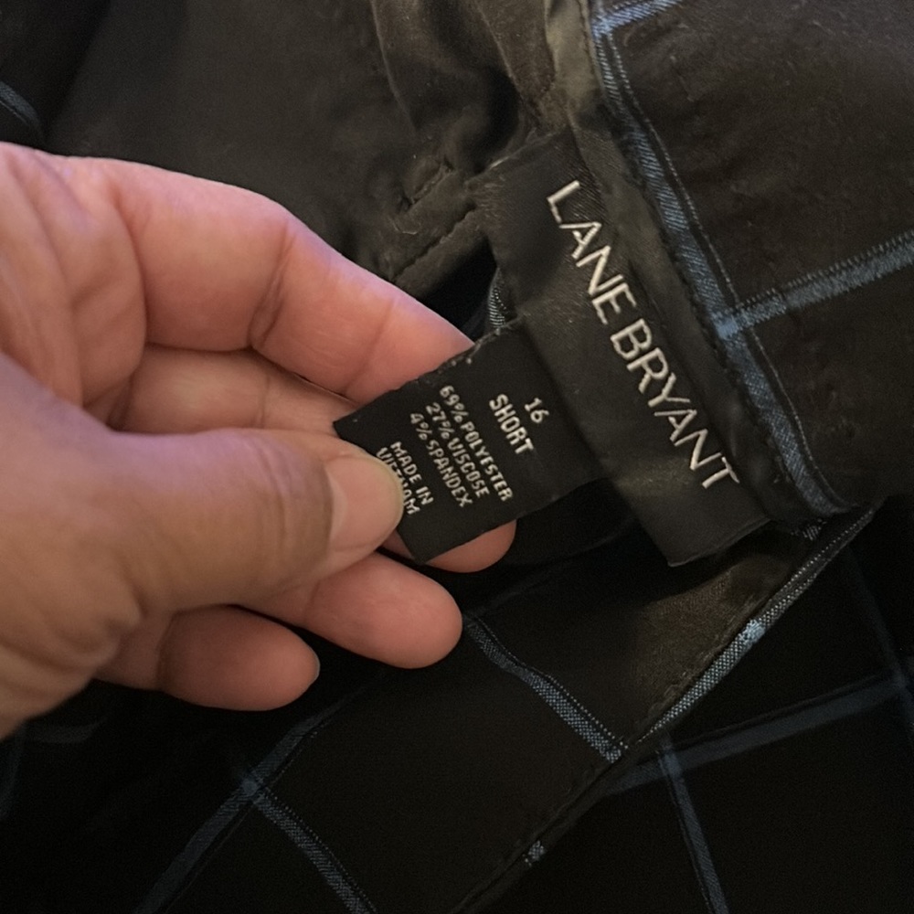 Lane Bryant Black and Blue Checkered Pants - Picture 8 of 8